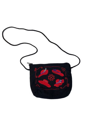 Women's Unbranded Crossbody Bag One Size Black Red Embroidered Hats